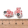 Handmade Printed Porcelain Beads PORC-F005-03B-01-3