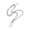 304 Stainless Steel Paperclip Chains & Cable Chain Jewelry Sets SJEW-K153-54P-2