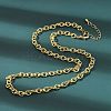 Brass Textured Cable Chain Necklaces NJEW-A042-12G-01-5