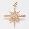 Brass Micro Pave Cubic Zirconia Pendants X-ZIRC-E145-52G-1