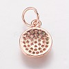 Brass Cubic Zirconia Pendants ZIRC-K070-21RG-2