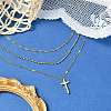 Cross 304 Stainless Steel Pendant Necklaces for Women NJEW-G157-07G-4