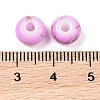Opaque Spray Painted Glass Beads GLAA-G118-01F-3