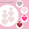 4 Pairs 4 Style Acrylic Heart Dangle Stud Earrings with 304 Stainless Steel Pins for Women EJEW-AN0004-82-3