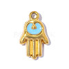 304 Stainless Steel with Light Sky Blue Enamel Charms SA-OY002-22G-1
