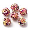 PVC Plastic Paillette with Glass Seed Beaded Pendants FIND-G058-01B-1