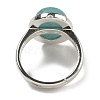 Synthetic Green Turquoise Oval Adjustable Rings RJEW-K371-07S-18-4