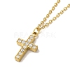 Ion Plating(IP) 304 Stainless Steel Cross Pendant Necklaces & Bracelets & Stud Earrings Sets for Women SJEW-C004-12G-2