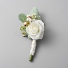 Silk Cloth Imitation Peony Corsage Boutonniere AJEW-WH0401-31-1