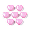Pearl Pink Heart Acrylic Beads X-SACR-10X11-11-2