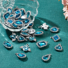 40Pcs 8 Style Platinum Plated Alloy Glass Pendants Sets ALRI-PH0001-27B-4