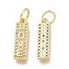 Brass Micro Pave Clear Cubic Zirconia Charms ZIRC-L076-052G-2