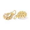 Brass Cubic Zirconia Charms ZIRC-C022-10G-2