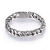 304 Stainless Steel Curb Chains Bracelets BJEW-E346-02AS-1