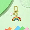 Rainbow Color Alloy Enamel Pendant Decorations HJEW-YW00001-02-1