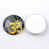 Yoga Theme Glass Cabochons X-GGLA-L011-25mm-05-2