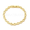 Clear Cubic Zirconia Teardrop Link Chain Bracelet BJEW-E073-03G-2