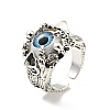 Evil Eye Resin Open Cuff Ring RJEW-D118-01AS-01-3