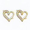Brass Micro Pave Clear Cubic Zirconia Links Connectors ZIRC-N039-113-NF-1
