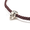 Skull Alloy Braided Bead Bracelet BJEW-JB07844-3