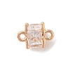 Brass Connector Charms with Glass KK-B100-074G-3
