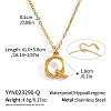 304 Stainless Steel Bamboo Initial Pendant Necklaces for Men Women WM4386-14-1