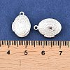 Oval Brass Locket Pendants KK-K414-12F-S-3
