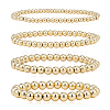 ANATTASOUL 4Pcs 4 Size Brass Round Beaded Stretch Bracelets Set for Women BJEW-AN0001-07-1