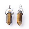 Natural Tiger Eye Double Terminated Pointed Pendants G-S240-11-1