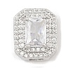 Brass Micro Pave Cubic Zirconia Slide Charms ZIRC-I068-09P-A-1
