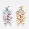 Brass Micro Pave Cubic Zirconia Pendants KK-I614-061-1