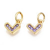 Brass Micro Pave Cubic Zirconia Charms KK-N227-33G-08-NF-1