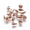 Ion Plating(IP) 304 Stainless Steel Stud Earring Findings STAS-O119-11B-RG-1