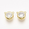 Brass Cubic Zirconia Charms KK-T038-563G-NF-1