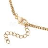 Electroplate Glass Faceted Rondelle Beaded Alloy Pendant 304 Stainless Steel Curb Chain Necklaces for Women NJEW-JN05764-04-5