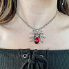 Halloween Spider Alloy Red Resin Pendant Necklaces FS-WG5275D-01-2