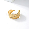 Stylish Leaf 201 Stainless Steel Ethnic Cuff Rings UG5209-5