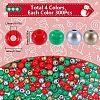 1200Pcs 4 Colors Christmas Themed Opaque Acrylic Beads MACR-SC0001-41-2