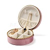 Round Velvet Jewelry Storage Zipper Boxes CON-P021-02-3