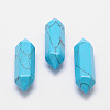 Dyed Faceted Synthetic Turquoise Points for Wire Wrapped Pendants Making G-K004-30mm-03-1