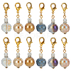 12Pcs 6 Styles Faceted Glass Pendant Decorations HJEW-FG00019-1