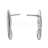 Rhodium Plated 925 Sterling Silver Stud Earring Findings X-STER-K168-118P-2