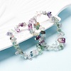 Unisex Chip Natural Fluorite Beaded Stretch Bracelets BJEW-S143-14-6