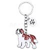 WEWAYSMILE Dog Keychain Car Keychain Pet Pendant Key-Ring Lovely Dog Key-ring Portable Metal Keychain Gift for Pet Lover Birthday Puppy Theme Party Supplies (St Bernard) JX801A-1