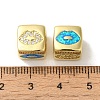 Rack Plating Brass Micro Pave Cubic Zirconia Beads KK-P268-01G-08-2