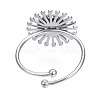 Non-Tarnish 304 Stainless Steel Open Cuff Finger Ring Cabochon Settings LS-STAS-T060-14P-2