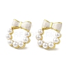 Bowknot Brass Stud Earrings EJEW-R162-06G-2