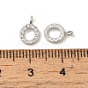 Initial Letter Brass Micro Pave Cubic Zirconia Pendants ZIRC-F008-O-3