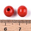 Spray Painted Round Natural Schima Wood Beads WOOD-A018-8mm-07-3