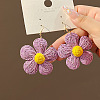 Flower Alloy Raffia Dangle Earrings FS-WG89508-04-2